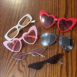 Women’s Assorted Lot - Heart and Rectangle Sunglasses Set
